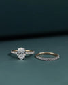 2.79 CTW Oval CVD Lab-Grown Diamond Pavé Engagement Ring with Matching Band