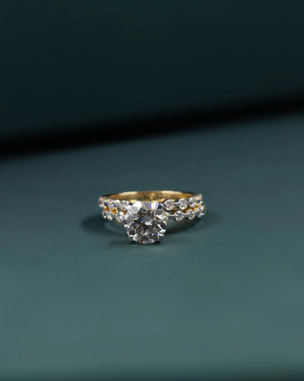 2.71 CT Oval Cut CVD Lab-Grown Diamond Pave Engagement Ring
