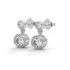 1.16 CT Round Bezel-Set Drop CVD Lab-Grown Diamond Earrings