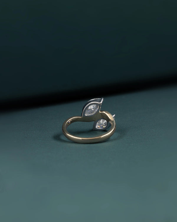 2.04 CTW Marquise Cut Toi et Moi Lab-Grown Diamond Bypass Ring