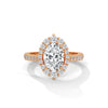 2.04 CT Oval Cut Lab-Grown Diamond Halo Engagement Ring with Pavé Band