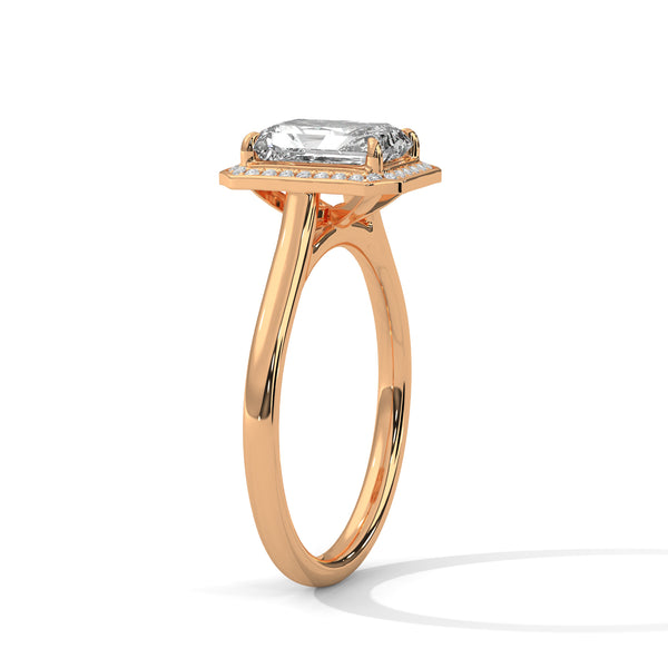 1.90 CT Emerald Cut Lab-Grown Diamond Halo Engagement Ring