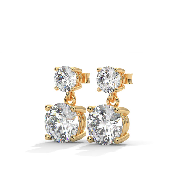 3.80 CT Round Brilliant CVD Lab-Grown Diamond Drop Stud Earrings