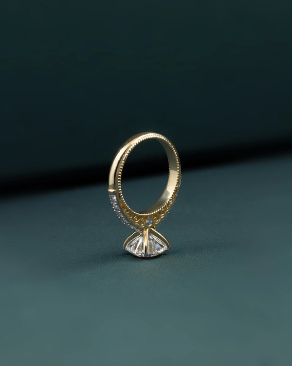 2.12 Carat Round Brilliant CVD Lab-Grown Diamond Pavé Solitaire Ring