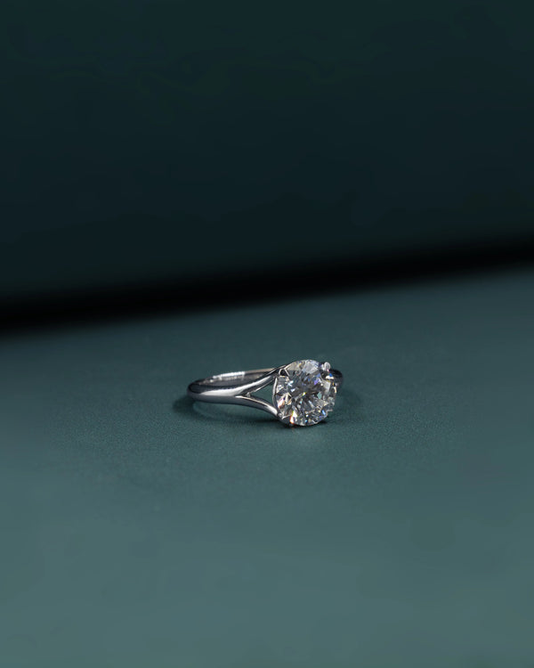2.04 CT Round Cut Solitaire CVD Lab-Grown Diamond Engagement Ring