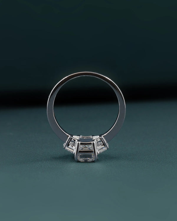 2.46 CTW Emerald & Pear Cut Three-Stone Lab-Grown Diamond Engagement Ring