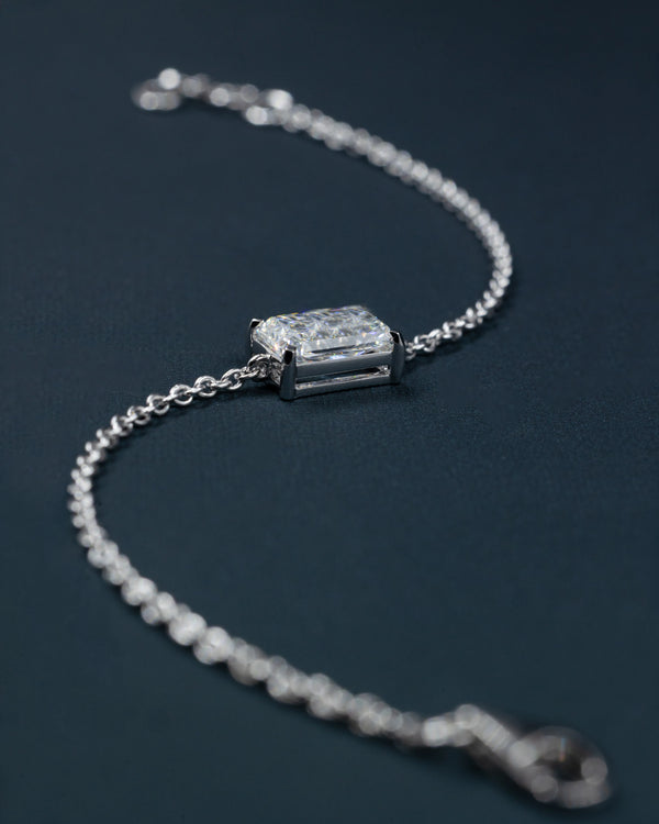 2.03 Carat Emerald Cut Lab-Grown Diamond Solitaire Bracelet