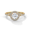 1.44 CT Round Cut Lab-Grown Diamond Halo Engagement Ring with Pavé Band