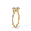 1.44 CT Round Cut Lab-Grown Diamond Halo Engagement Ring with Pavé Band