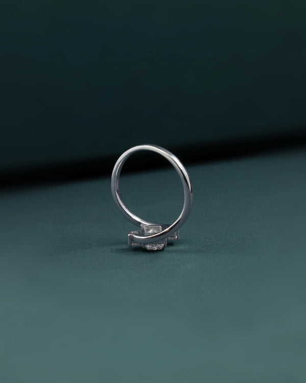 1.11 CTW Emerald Cut Lab-Grown Diamond Twist Engagement Ring