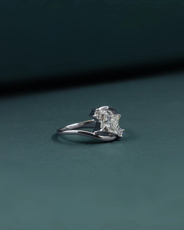 1.14 CTW Princess Cut Lab-Grown Diamond Bypass Engagement