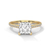 2.22 CT Princess Cut Lab-Grown Diamond Solitaire Ring with Pavé Band