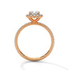 1.41 CT Cushion Cut Lab-Grown Diamond Halo Ring with Pavé Band