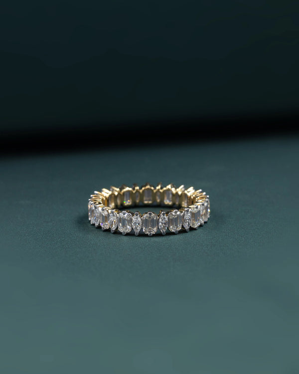 2.20 CT Emerald & Marquise Cut CVD Lab-Grown Diamond Eternity Band Ring