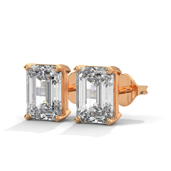 2.00 CT Emerald Cut CVD Lab-Grown Diamond Stud Earrings