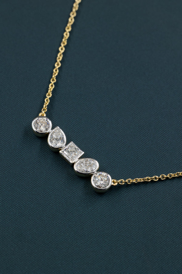 3.23 CTW Multi-Shape Bezel Set Lab-Grown Diamond Necklace