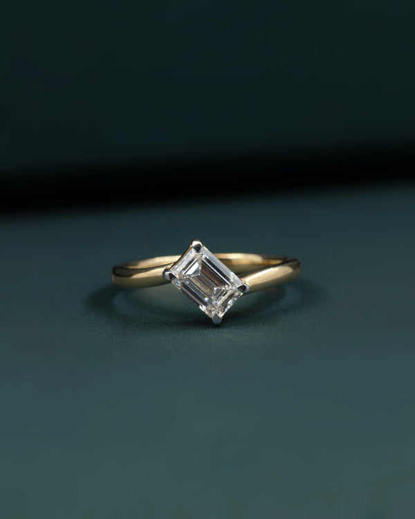 1.10 CT Emerald Cut CVD Lab-Grown Diamond Solitaire Ring