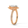 2.34 CT Total Pear Cut Lab-Grown Diamond Halo Ring with Pave Band