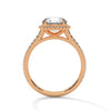 2.34 CT Total Round Lab-Grown Diamond Halo Engagement Ring with Pave Band