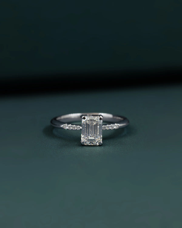 1.21 CT Emerald Cut CVD Lab-Grown Diamond Solitaire Ring