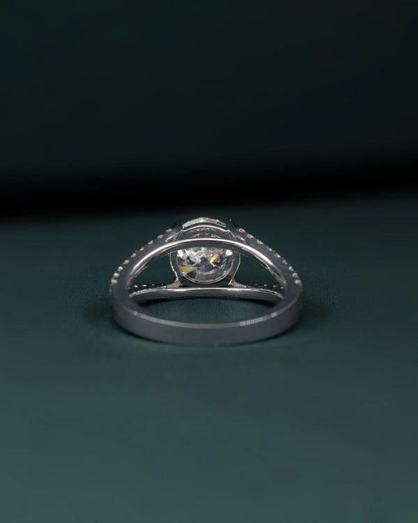 2.57 CTW Round Cut Diamond Split Shank Engagement Ring