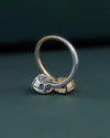 3.42 CT Round Cut CVD Lab-Grown Diamond Two Stone Bypass Ring