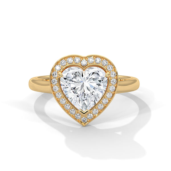 2.16 CT Heart Shape Lab-Grown Diamond Halo Ring