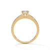 1.25 CT Emerald Cut Lab-Grown Diamond Solitaire Ring with Pavé Band