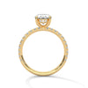 2.46 CT Oval Cut Lab-Grown Diamond Halo Engagement Ring with Pavé Band