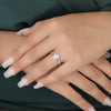 2.57 CT Total Oval Lab-Grown Diamond Engagement Ring with Split Pavé Band