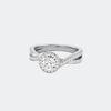 0.98 CT Round Lab-Grown Diamond Halo Split Shank Engagement Ring
