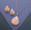 4.9 CT Pear Shape Lab-Grown Diamond Nature-Inspired Pendant & Earring Set