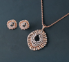 4.93 CT Multi-Shape Lab-Grown Diamond Textured Halo Pendant & Earring Set