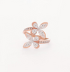 1.05 CT Total Pear & Marquise Lab-Grown Diamond Floral Wrap Ring