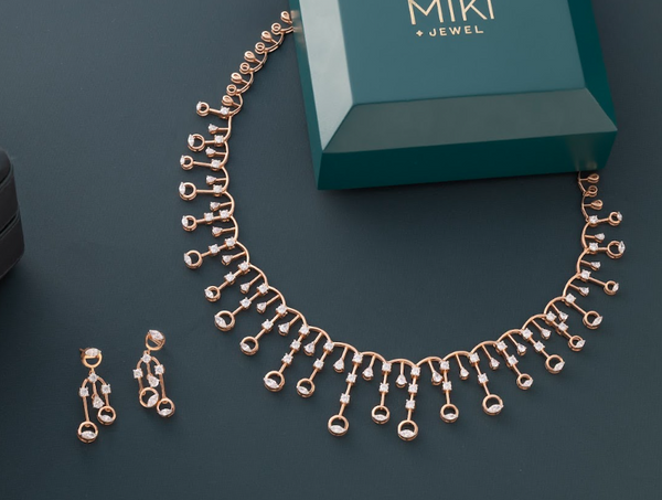 6.41 Ct Lab-Grown Diamond Mixed Shape Drop Necklace & Earring Set