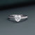 1.14 CT Total Heart Lab-Grown Diamond Engagement Ring with Pavé Band