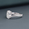 2.57 CT Total Oval Lab-Grown Diamond Engagement Ring with Split Pavé Band