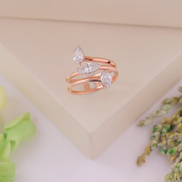 1.13 CT Total Pear & Marquise Lab-Grown Diamond Open Wrap Ring