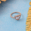 0.90 CT Total Pear Lab-Grown Diamond Double Heart Halo Ring
