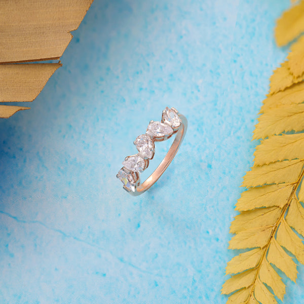 1.25 CT Total Pear Lab-Grown Diamond Five Stone Band Ring