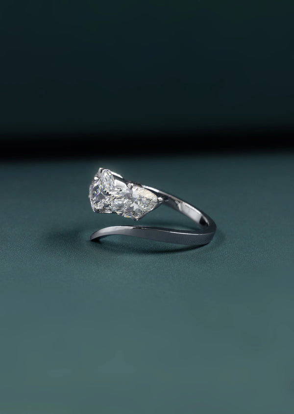 2.09 CTW Mixed-Cut Three Stone Lab-Grown Diamond Ring in Gold