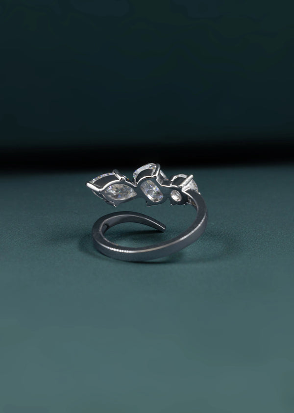 2.09 CTW Mixed-Cut Three Stone Lab-Grown Diamond Ring in Gold