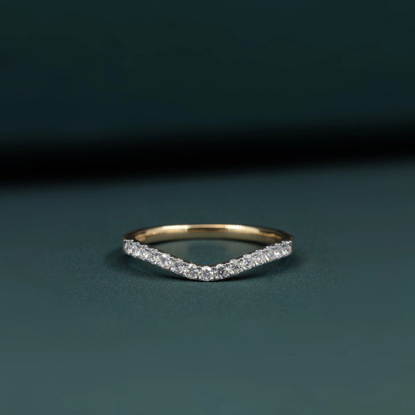 0.28 CTW V-Shaped Diamond Stackable Ring