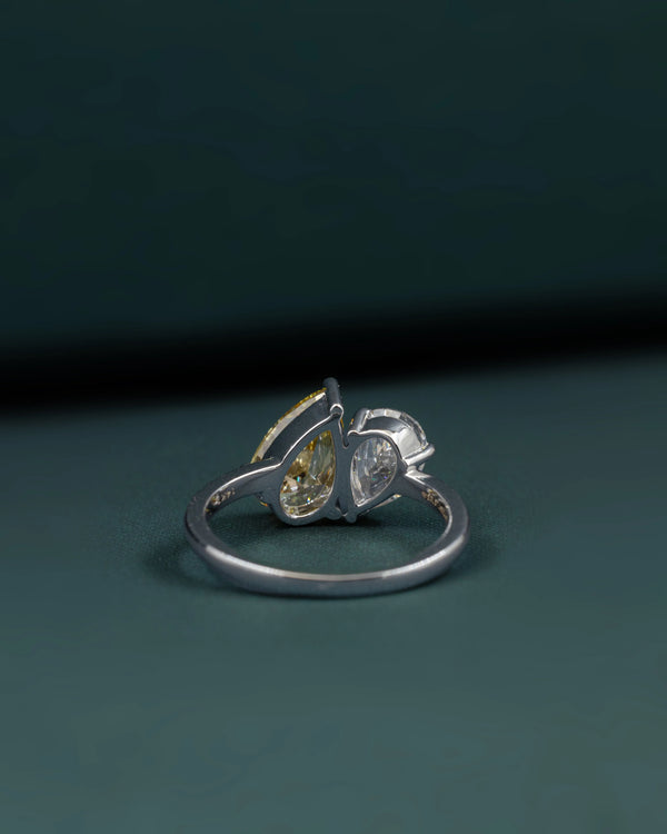 3.66 CTW Pear Cut Two-Stone Lab-Grown Diamond Ring