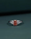 1.24 CTW Radiant Cut Pink Lab-Grown Diamond Three Stone Ring in Gold
