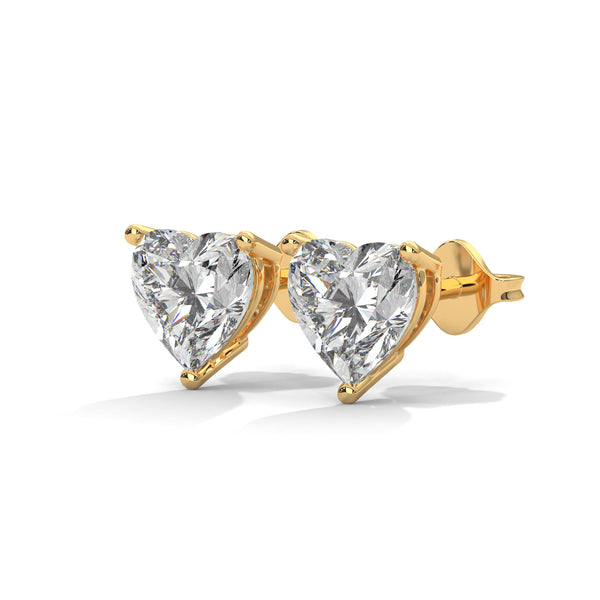 2.25 CT Heart Shape Lab-Grown Diamond Stud Earrings