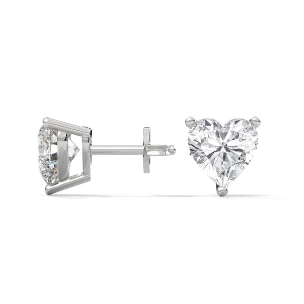 2.25 CT Heart Shape Lab-Grown Diamond Stud Earrings