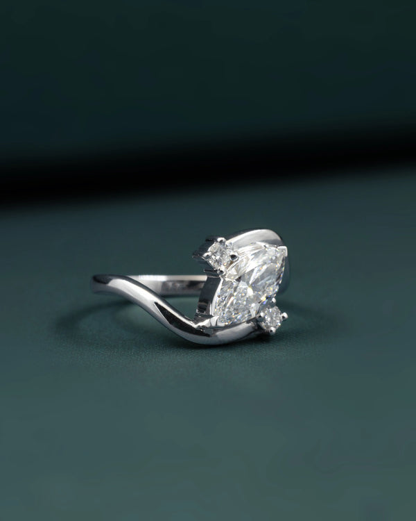 1.15 CTW Marquise Cut Lab-Grown Diamond Twist Ring in Gold