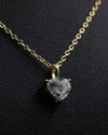 1.00 CTW Heart Cut Solitaire Lab-Grown Diamond Pendant Necklace in Gold
