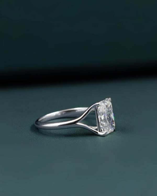 2.05 CT Radiant Cut Lab-Grown Diamond Solitaire Engagement Ring
